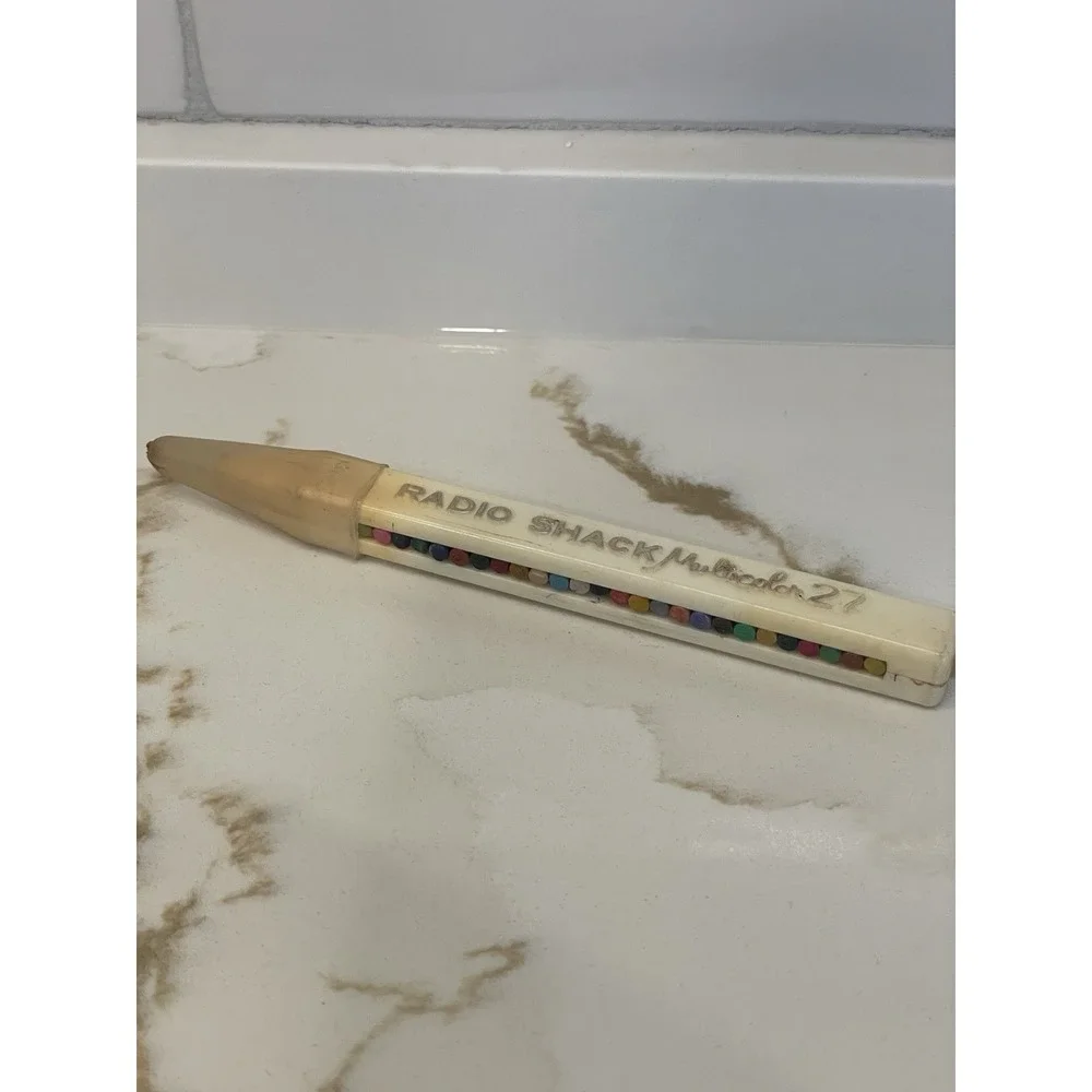 Vintage Radio Shack Multicolor Colored Crayon Pencil 26 Colors Change Tip Used